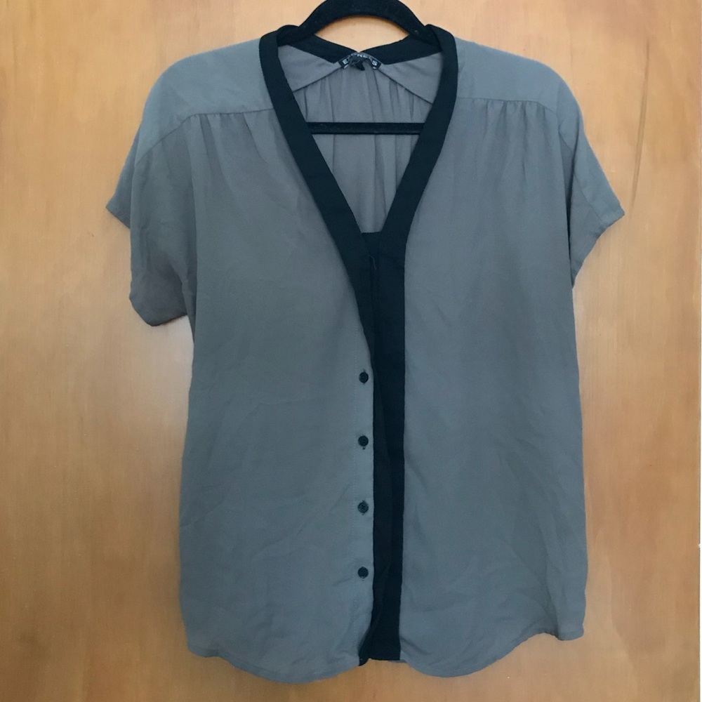 Taupe and black Express Work top